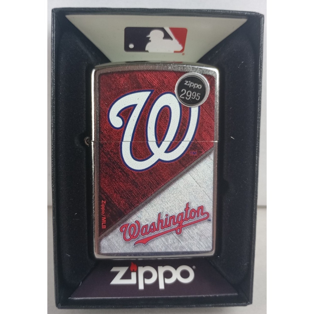 Brand New in Box Genuine Zippo MLB Lighter Washington Nationals Street Chrome